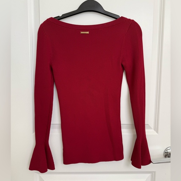 Michael Kors Ribbed Red Sweater with Bell Sleeves – Size S - Picture 3 of 5